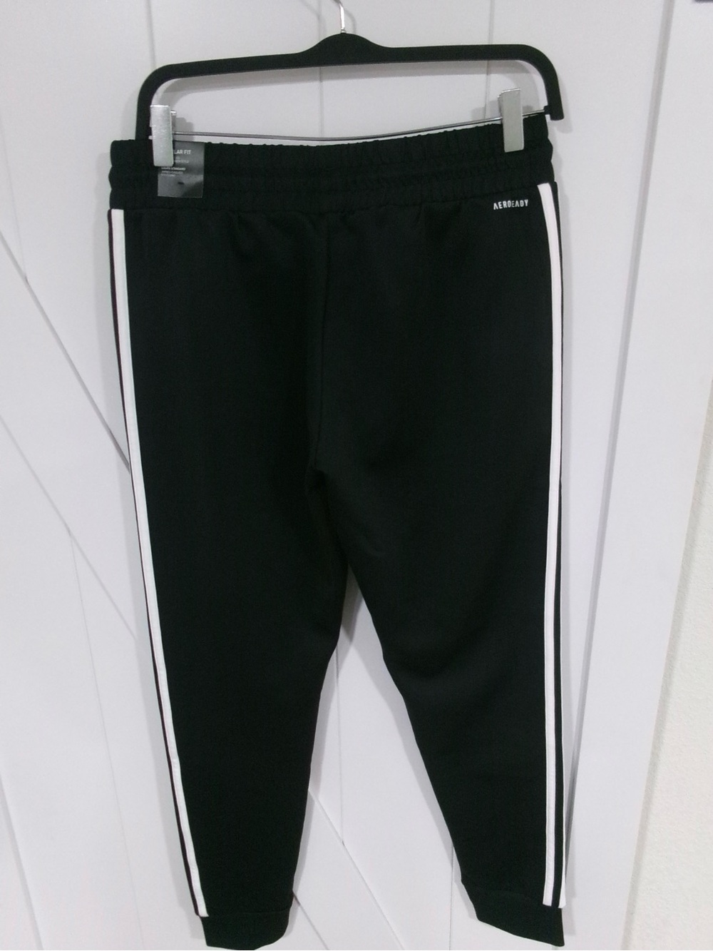adidas Black Joggers with White Side Stripes - Picture 2 of 2